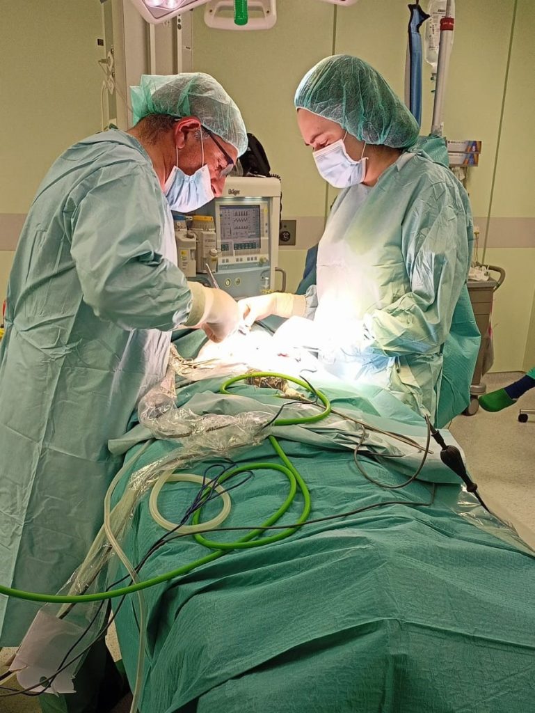 Especialistas operando en quirófano